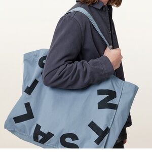 AllSaints Blue Canvas Tote Bag